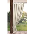 Zasłona jasnobeżowa z wodoodpornej tkaniny idealna do ogrodu i na taras 155x260 cm szelki/rzep GARDEN Eurofirany