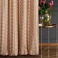 Zasłona szyta na taśmie 8 cm ALLY popielato miedziana elegancka z drobnym dwukolorowym wzorem ornamentowym i błyszczącą nicią Italissima Eva Minge
