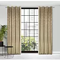 Zasłona beżowa z wytłaczanym wzorem, welwetowa 140x250 cm przelotka ARETA Eurofirany