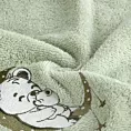 Ręcznik kąpielowy dziecięcy 70x140 cm bawełniany kolor miętowy z aplikacją w urocze misie 450 g/m2 BABY 74 Eurofirany