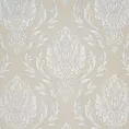 Roleta rzymska kremowo srebrna z szenilowej tkaniny w klasyczny wzór ornamentowy przetykany błyszczącą nicią Italissima Eva Minge