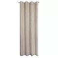 Zasłona beżowa zdobiona moherową nicią z tkaniny szyfonowej 135x250 cm przelotka SELMA Eva Mingę Eurofirany