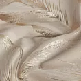 Zasłona beżowo szampańska zdobiona nadrukiem liści 140x250 cm złota przelotka - MILENA Eurofirany