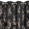 Zasłona czarno, szampańska w złote liście palmy z welwetu 140x250 cm przelotka GLORIA 2 Eurofirany