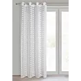 Zasłona biała zdobiona pomponami z etaminy 140x250 przelotka ELENOR Eurofirany