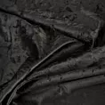 Obrus szyty czarny z miękkiej tkaniny welwetowej z efektem kreszowania, wykończona obciążnikiem