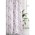 Zasłona szyta na flexach ADONIS różowo liliowa z miękkiej tkaniny typu blackout drukowanej w dziecięcy wzór