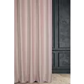 Zasłona szyta na taśmie fala jasnoróżowa z miękkiej półmatowej tkaniny welwetowej