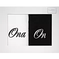 Zestaw ręczników bawełnianych 2 szt 70x140 cm z haftem ONA I ON kolor biały,czarny 400 g/m2 Eurofirany