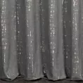 Zasłona szyta na przelotkach grafitowo złocista z miękkiej tkaniny o strukturze weluru z połyskliwym nadrukiem