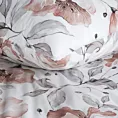 Pościel 140x200 cm bawełniana kolor biały, pudrowy z wzorem dużych kwiatów NICKY Eurofirany