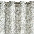 Zasłona naturalna, czarna o naturalnym splocie i nadrukiem botanicznym zdobiona złotymi akcentami 140x250 przelotki - LUCINA 2 Eurofirany