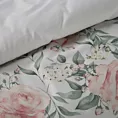 Pościel 220x200 cm bawełniana kolor biały. jasnoróżowy z wzorem kwiatowym w romantycznym stylu SPRING 13 Eurofirany