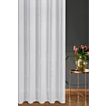 Firana szyta na przelotkach biała z delikatnej etaminy wykończonej obciążnikiem