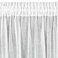 Firana biało, srebrna o strukturze drobnego deszczyku przetykana srebrną nicią 300x250 cm taśma KELLY Eurofirany