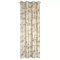 Zasłona kremowa ze złotym, błyszczącym nadrukiem przecierki 140x250 cm przelotka TONIA Eurofirany