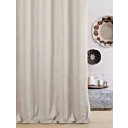 Zasłona szyta na przelotkach beżowa z matowej tkaniny o grubym splocie z efektem melanżu