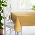 Obrus szyty złocisty z jednokolorowej gładkiej tkaniny
