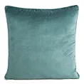 Poszewka na poduszkę 45x45 cm welwetowa o delikatnym połysku z ozdobną lamówką niebieska GAJA 2 Eurofirany