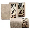 Ręcznik kąpielowy 50X90 cm bawełniany kolor beżowy z designerską bordiurą 500 g/m2 EVA 15 Eva Minge Eurofirany