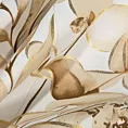 Zasłona beżowo, złota zaciemniająca z roślinnym nadrukiem i błyszczącymi akcentami 140x250 cm przelotki - OLENI Eurofirany