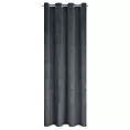 Zasłona grafitowa z tkaniny welwetowej, troczek w zestwie 140x270 cm przelotka + troczek ANTARA Eurofirany