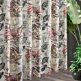 Tkanina zasłonowa z welwetu z motywem kolorowych liści ze srebrnymi akcentami Eurofirany