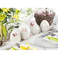 Figurka dekoracyjna ESIE biała pisanka wielkanocna z dolomitu z motylkami Eurofiarny