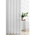 Firana szyta na taśmie 5 cm biała z delikatnego materialu z efektem deszczyku, wykończona obciąznikiem