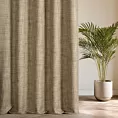 Zasłona szyta na flexach jasnobrązowa z tkaniny o grubym splocie z efektem melanżu