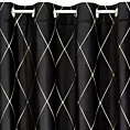 Zasłona czarno, złota haftowana w duże karo z tkaniny welwetowej 140x250 cm przelotka MARGO Pierre Cardin Eurofirany