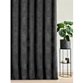 Zasłona szyta na taśmie fala grafitowo ciemnopopielata z dwustronnej tkaniny zaciemniającej 100% blackout, o strukturze weluru