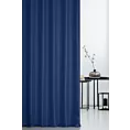 Zasłona szyta na przelotkach granatowa z tkaniny trudnopalnej, zaciemniającej, typu blackout