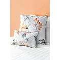 Poduszka 45 x 30 cm welwetowa biało, pomarańczowa z motywem roślinnym z wypustką na brzegach AMELIA EUROFIRANY PREMIUM