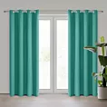 Zasłona turkusowa z gładkiej tkaniny zaciemniającej typu blackout 135x250 przelotka PARISA Design 91 Eurofirany