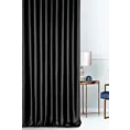 Zasłona szyta na taśmie fala czarna z jednokolorowej gładkiej tkaniny