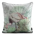 Poszewka na poduszkę 45x45 cm welwetowa zdobiona egzotycznym nadrukiem zielono, pudrowa VELVET 195 EUROFIRANY PREMIUM