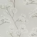 Tkanina zasłonowa o zamszowym chwycie z nadrukiem kwitnących gałązek Eurofirany