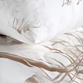 Pościel 220x200 cm z satyny bawełnianej kolor biało brązowy z motywem botanicznym Eurofirany Premium