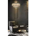 Lampa wisząca do salonu srebrna DANA ze szklanymi zawieszkami, możliwość regulacji wysokości Eurofirany