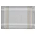 Podkładka na stół biało, złota 30x45 cm KARA zdobiona w subtelna kratkę Eurofirany