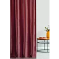Zasłona szyta na taśmie 5 cm bordowa z tkaniny welwetowej w pionowe prążki, wykończona obciążnikiem