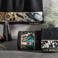 Ręcznik kąpielowy 50X90 cm bawełniany kolor czarny z designerską bordiurą 500 g/m2 EVA 15 Eva Minge Eurofirany