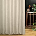 Zasłona szyta na flexach beżowa z tkaniny w stylu eko i efektem melanżu