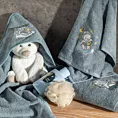 Ręcznik kąpielowy dziecięcy  50x90 cm bawełniany kolor niebieski z aplikacją uroczego misia 450 g/m2 BABY75 Eurofirany