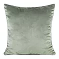 Poszewka na poduszkę 60x60 cm welwetowa o delikatnym połysku z ozdobną lamówką oliwkowa GAJA 2 Eurofirany