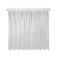 Firana biała z błyszczącej mikrosiateczki z połyskiem zakończona haftem nicią kordonkową 300x145 cm taśma ELIZA Eurofirany