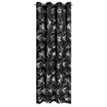 Zasłona czarna w srebrne kwiaty z błyszczącego welwetu 140x250 cm przelotka STELLA Eurofirany