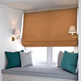 Roleta rzymska ENYA pomarańczowa z miękkiej półmatowej tkaniny welwetowej