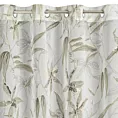 Zasłona naturalno, oliwkowa zdobiona nadrukiem kwiatów z etaminy 140x250 cm przelotka PATI Eurofirany